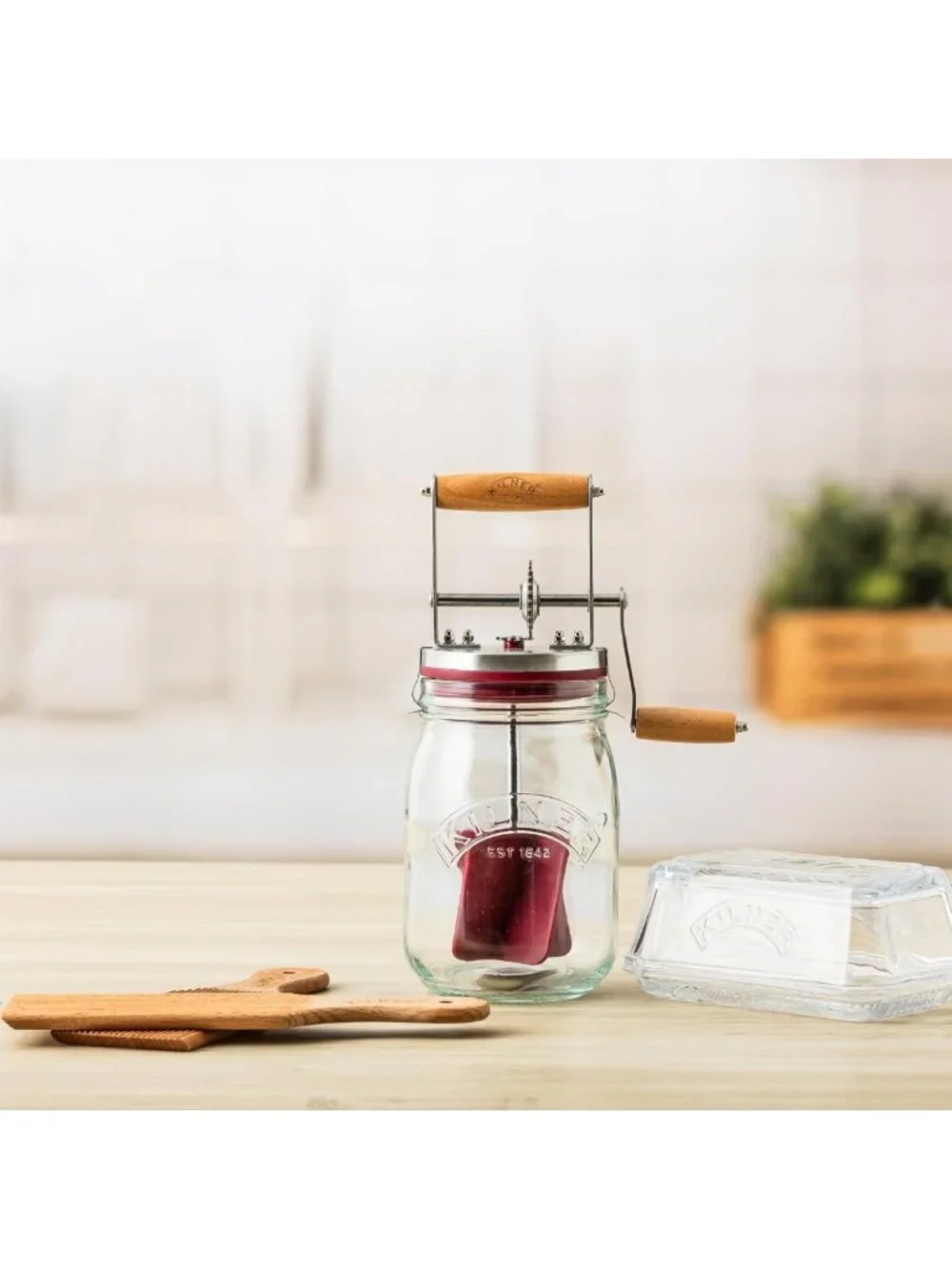 Vintage Glass Butter Churner - Make Homemade Butter in 10 Minutes, 34 oz